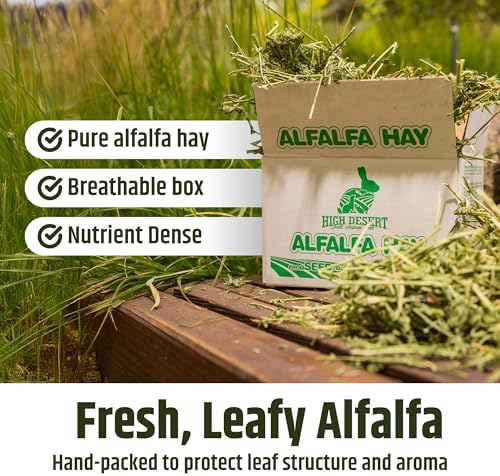 High Desert alfalfa hay lifestyle packaging display for small pets