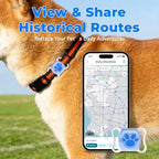 Side profile view of the lightweight ten gram smart pet tracking collar assembly.
