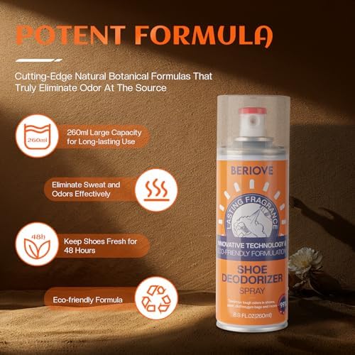 Beriove 260ml bottle showing odor eliminating formula details.