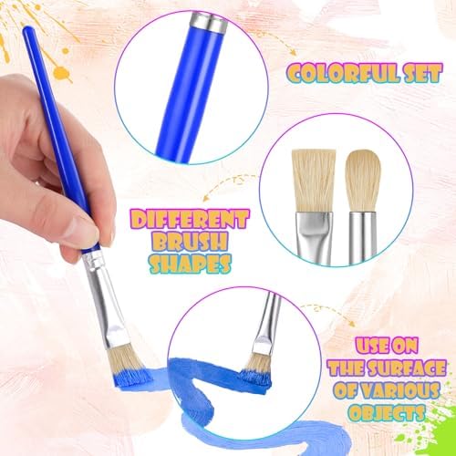 Easy hold chubby paintbrushes designed for small toddler hands and preschool artists