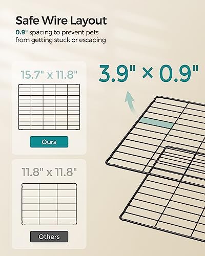 SONGMICS Pet Playpen, Small Animal Cage, Pet Fence with Cable Ties, DIY Metal Enclosure for Guinea Pigs, Hamsters, Rabbits, Hedgehogs, Black ULPI001B01 - Image 6