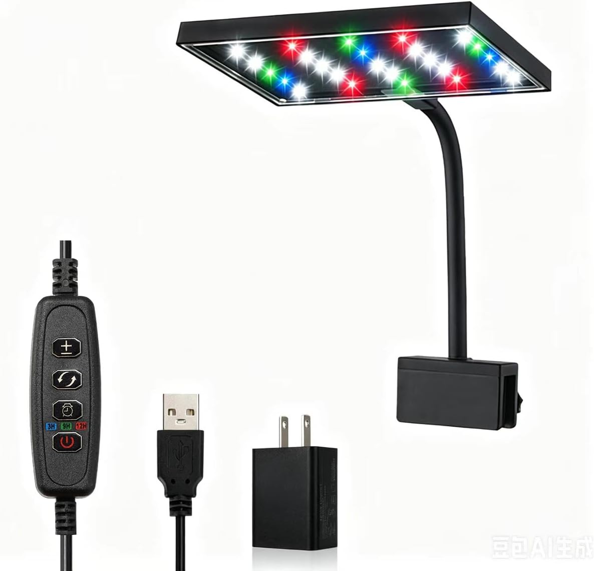 Carefree Fish aquarium LED light front view with clip