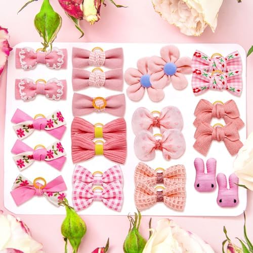 Small dog hair bows set displayed for grooming collection