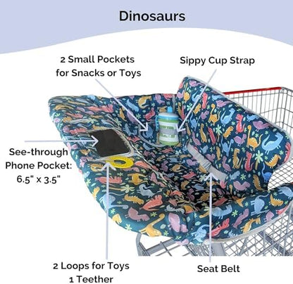 Suessie baby cart cover showing clear phone pocket and toy loops close up