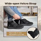 FitVille neuropathy slip on snow boots durable non slip rubber outsole