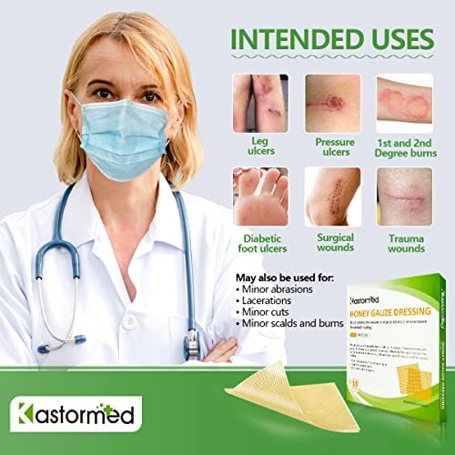 Individually wrapped sterile medical grade honey patches for advanced wound care.