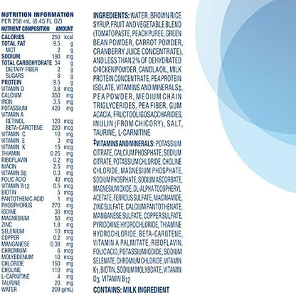 Compleat pediatric unflavored real food ingredient liquid carton nutritional label