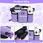 ETACCU purple running dog belt pouch containing smartphone and treats