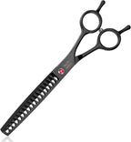 JASON 7" Dog Grooming Scissor - Professional Thinning Shear with 37 Teeth Japanese Stainless Steel Blender Scissors for Dogs, Cats and Other Pets (Thinning, Black) Christmas Gift - Image 14