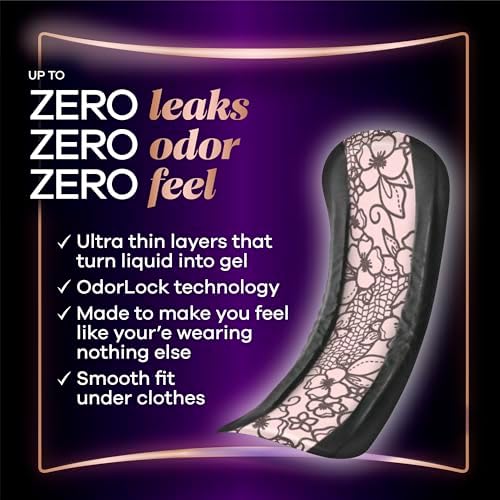 Always Discreet imported moderate absorbency regular length liners detailing fabric like texture