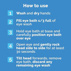 Optrex Eye Wash solution bottle with included application cup for sensitive eyes