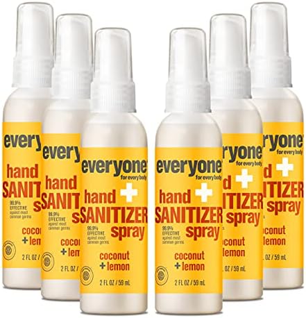 Everyone Hand Sanitizer Spray, 2 Ounce (Pack of 6), Coconut and Lemon, Made with Sugarcane Derived Alcohol with Essential Oils, 99% Effective Against Germs and TSA friendly - Image 1
