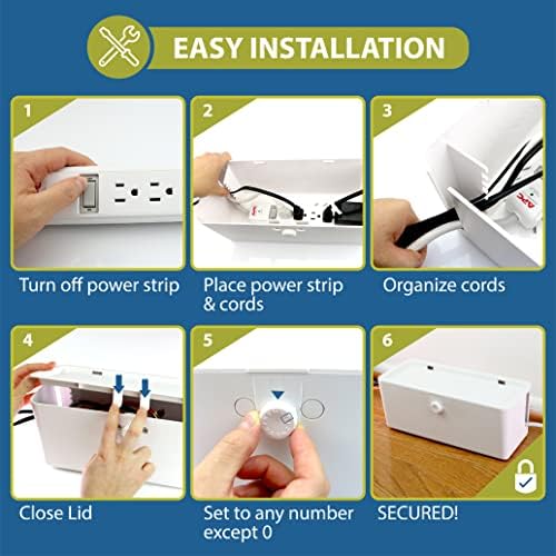 Interior view of Wappa Baby power strip box with outlets inside