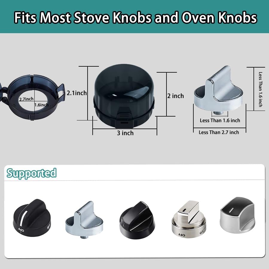 Zeshui safety cover installed on a kitchen gas stove knob