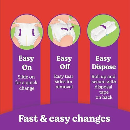 Huggies Size 6 diaper packaging details for active toddlers.