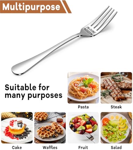 Side profile of Jchcamry stainless steel retirement gift fork