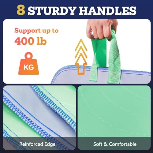 Close up of reinforced handles on Eterna incontinence bed pad