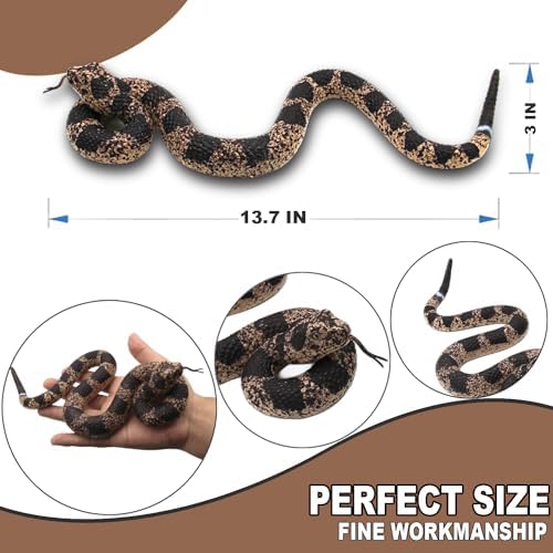 Upitry life size fake snake toy coiled on a garden lawn to scare birds