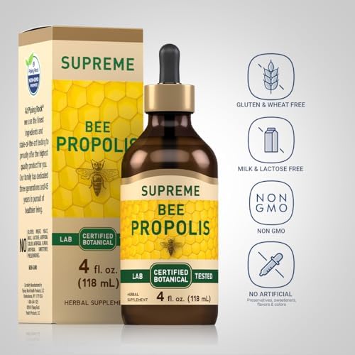 Piping Rock bee propolis 4 fluid ounces dropper cap close up
