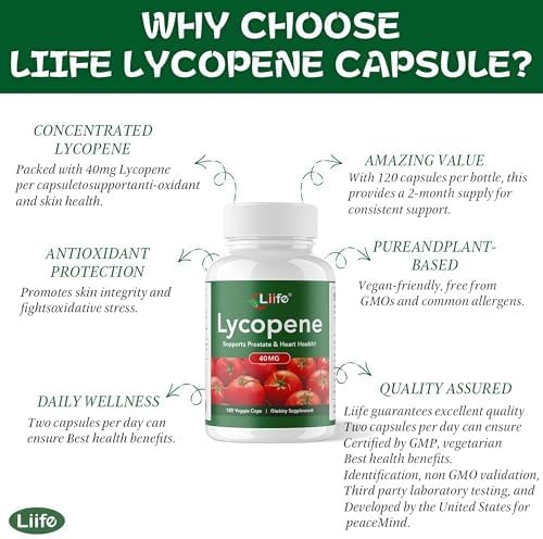 LIIFE Lycopene prostate and heart health supplement side view