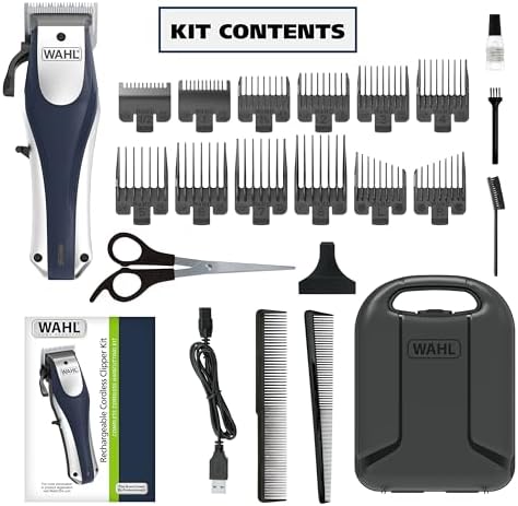 Wahl model 79470 cordless hair clipper showing adjustable taper lever detail.