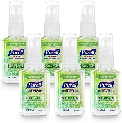 Purell Advanced Hand Sanitizer Naturals with Plant Based Alcohol, Citrus Scent, 2 Fl Oz Travel Size Pump Bottle (Pack of 6)- 9623-04-EC - Image 1