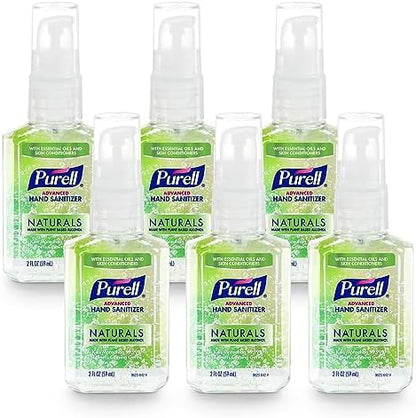 Purell Advanced Hand Sanitizer Naturals with Plant Based Alcohol, Citrus Scent, 2 Fl Oz Travel Size Pump Bottle (Pack of 6)- 9623-04-EC - Image 1