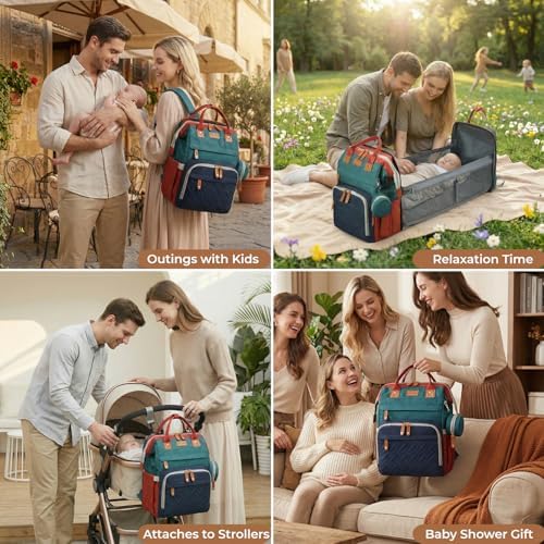 Cesailt travel diaper backpack attached to stroller