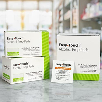 Box of 200 EasyTouch sterile prep pads for clinical and home healthcare.