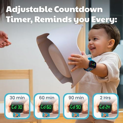 Potty Training Watch & Board Book for Kids – A Water Resistant Potty Reminder Device for Boys & Girls - Train Your Toddler with Fun Musical or Vibration Reminders and Printed Board Book (Dinosaur) - Image 6