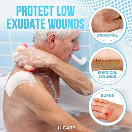 JJ CARE adhesive border gauze applied to a limb demonstrating secure flexible fit