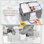 Side profile of Volnamal baby diaper caddy showing wipe pocket