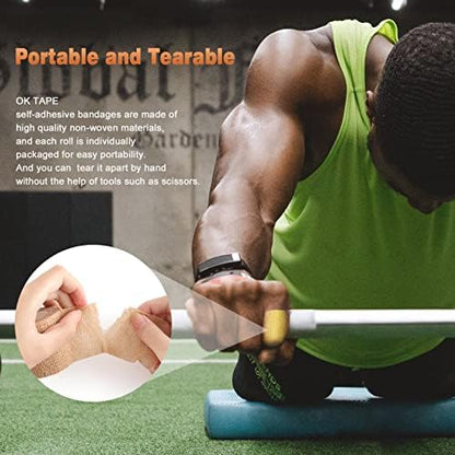 Hand tearable self sticking medical wrap rolls showing individual hygienic packaging