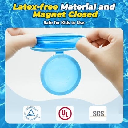 Eco friendly magnetic splash balls neatly organized inside the included black mesh storage bag.