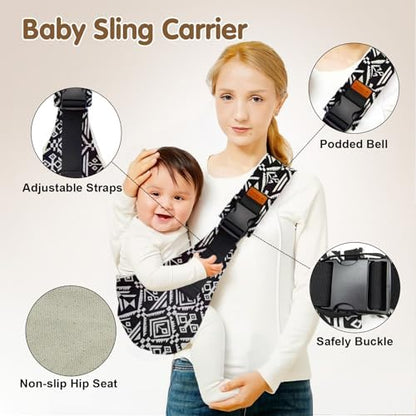 Yemyig ergonomic side baby carrier detailing the breathable inner cotton lining fabric.