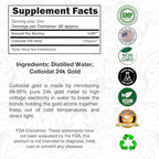 I Am Joy Co. Liquid Colloidal Gold bottle label details
