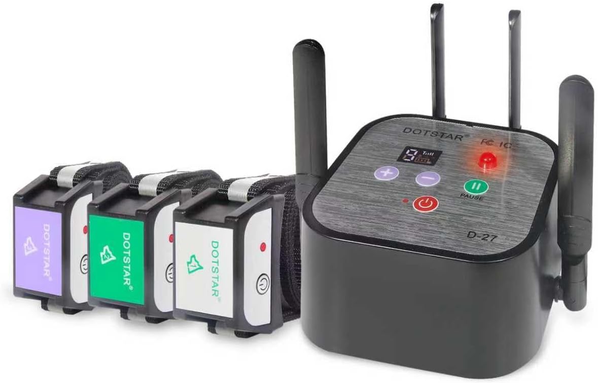 Rechargeable waterproof pet receiver collar showing contact points close up