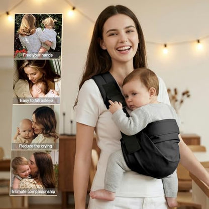 Shiaon compact infant carrier folded flat highlighting its lightweight portable design.