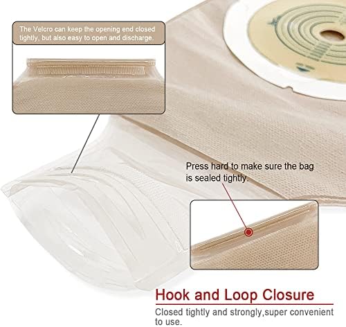 Measuring guide scale printed on the hydrocolloid flange for accurate stoma size cutting.