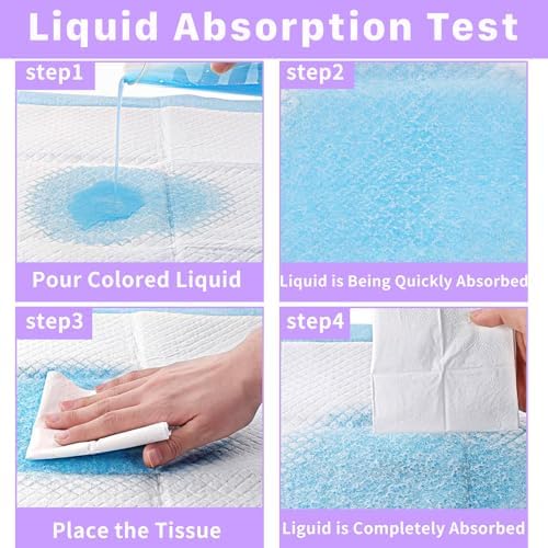 Piemeet underpad demonstrating liquid absorption performance