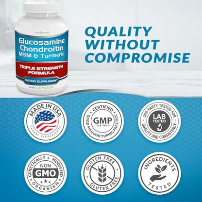 Glucosamine Chondroitin, MSM & Turmeric Dietary Supplement - 248 Capsules - Image 7