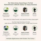 Step by step application instructions on the back of Indus Valley organic henna indigo hair dye pack