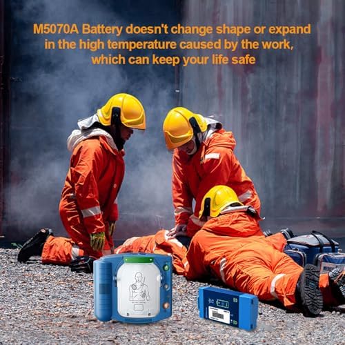 Side view of 9V lithium manganese dioxide replacement battery for OnSite defibrillator.