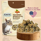 All natural small animal treat blocks close up showing textured seeds.