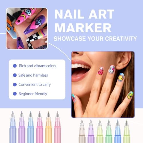 Close up of Zacueeocy nail art marker fine tip detail