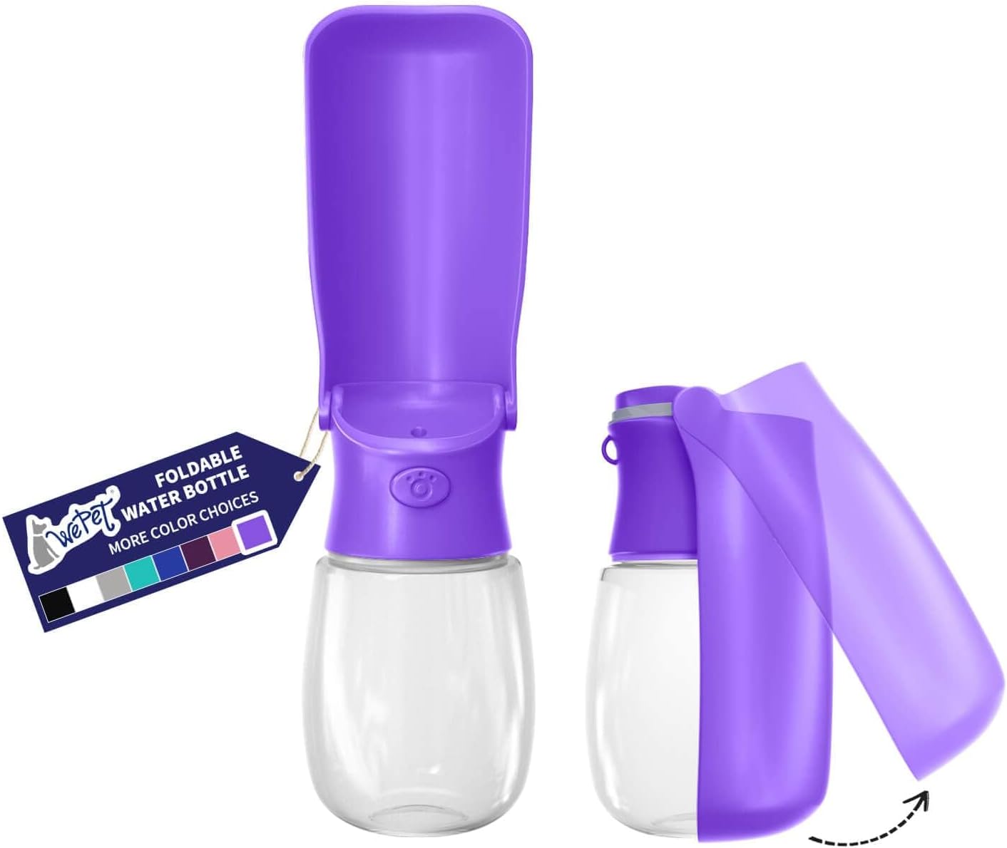 WePet Foldable Portable Dog Water Bottle Puppy Water Dispenser with Drinking Feeder, 12 OZ, High-Temperature Resistant Leak Proof for Pets Outdoor Walking, Hiking, Travel, Food Grade Plastic BPA Free - Image 15