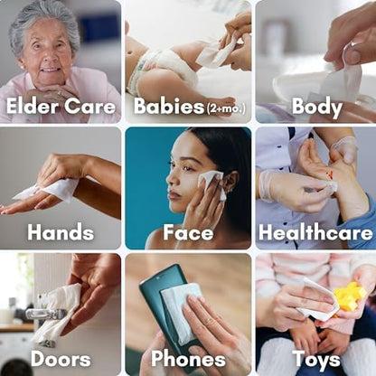 Nurture XL Antibacterial Body & Hand Wipes | Alcohol-Free Antiseptic Wet Sanitizer Towelettes for Germ Removal, Disinfecting Skin, Sanitizing Hands |Cleaning Cloths | Adults & Baby | Thick & Strong - Image 2