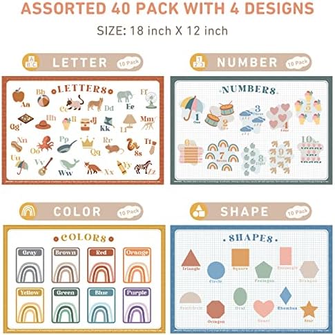 Food grade plastic baby table topper mat with four colorful patterns