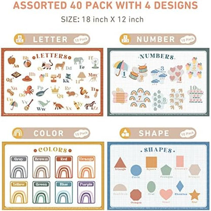 Food grade plastic baby table topper mat with four colorful patterns