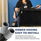Product dimension breakdown verifying the total length and internal connection sizes of the Adabuing hose